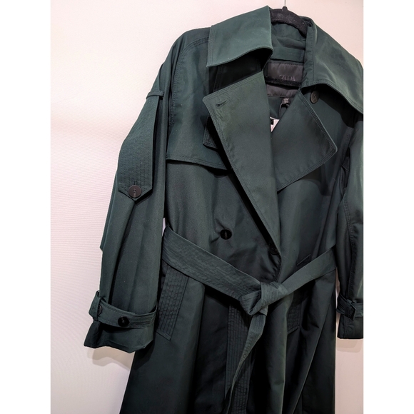 NEW ZARA OVERSIZED WATER REPELLENT TRENCH COAT ZW COLLECTION SIZE M - Picture 8 of 11